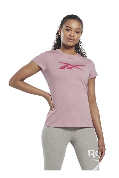 Reebok Bisiklet Yaka Düz Lila Kadın T-shirt Hk6982 Te Graphic Vector Tee