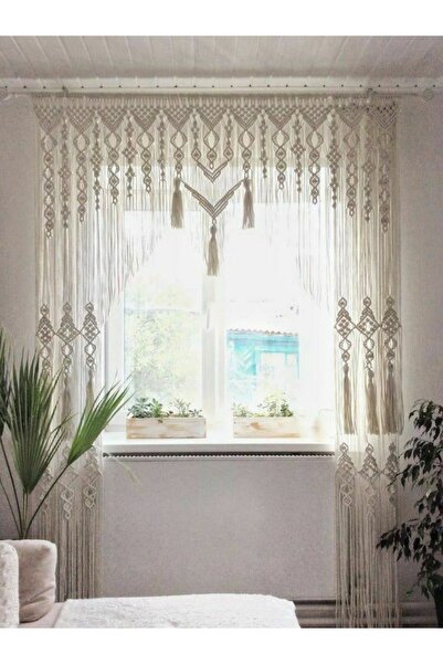 EdaTasarım Çok Şık Makrome Fon Perde