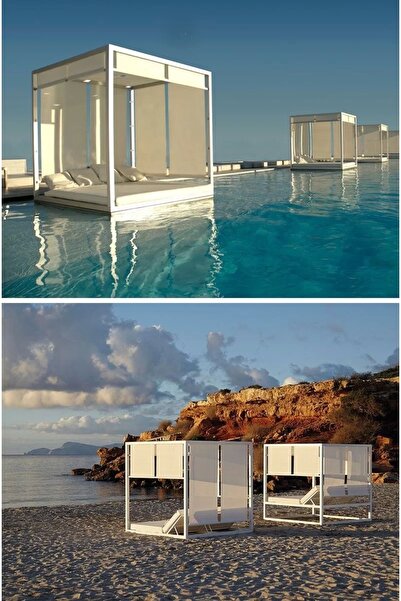 BERZBUĞ Lüks Fundi Ahşap Bahçe Yatağı 200wx200dx180h Şezlong