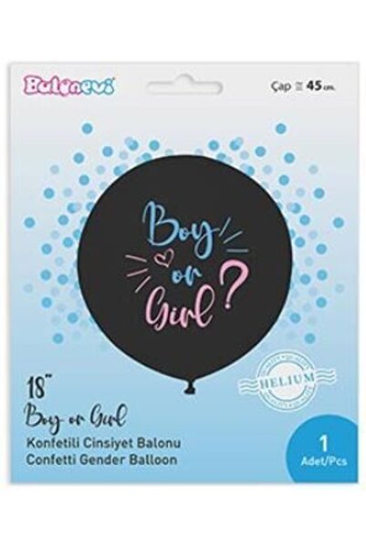 BenimMarifetlerim Blue Confetti Gender Reveal Balloon 18 Inch