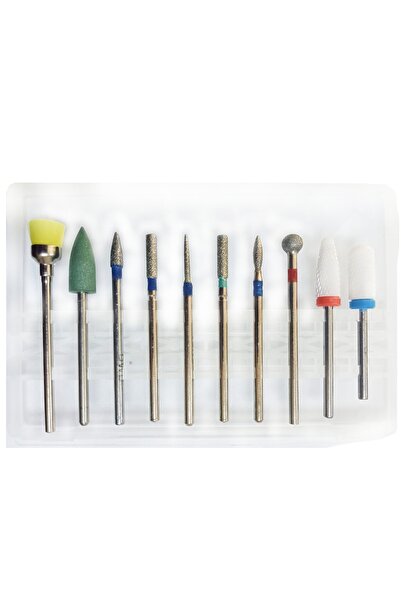 FREELADY Protez Tırnak Seramik - Elmas Freze Uç Seti 10'lu