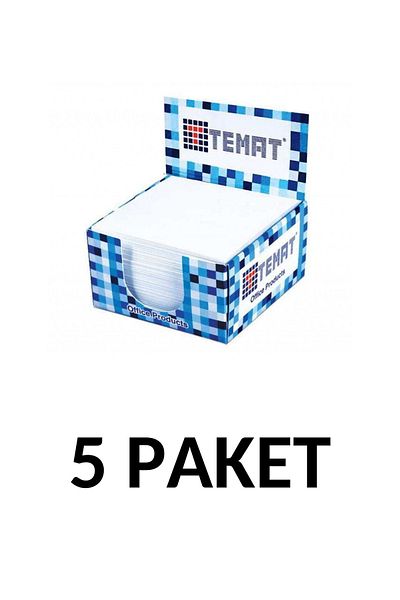 Temat 5 Pack Cube Block Note White 500 Pieces