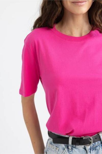 DeFacto T-shirt με λαιμόκοψη 100% βαμβάκι - W9584az23sm