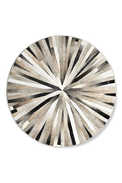 Dericibey Siyah Beyaz Çizgili Patchwork Dana Derisi