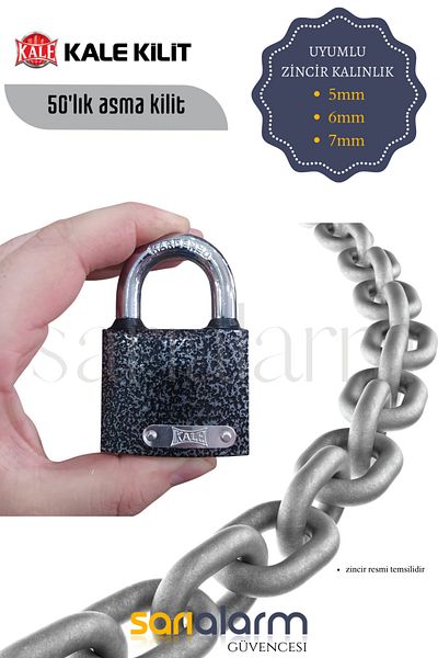 Kale Kilit Kale Gray Padlock 50 Pieces