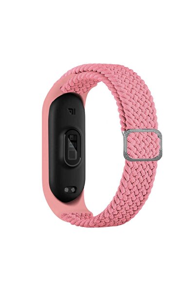 UnDePlus Xiaomi Mi Band 7 Kordon Tokalı Örgü Kordon Pembe