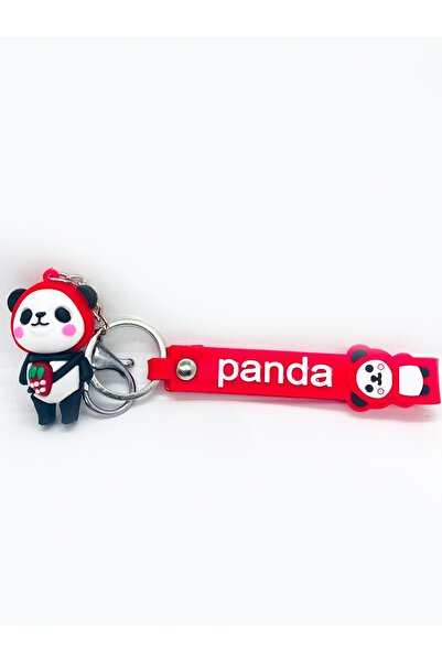 EUROMODA إكسسوار سلسلة مفاتيح على شكل باندا حمراء مع سوار بمشبك