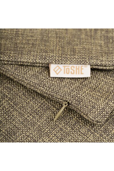 TOSHE Gold Single Linen Woven Throw Pillow Cover, Decorative Throw Pillow