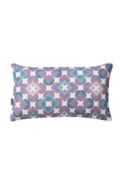 TOSHE Pink-Sky Blue-Silver Gray Single Linen Woven Throw Pillow Cover, Decorative Throw Pillow