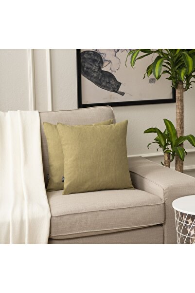 TOSHE Mustard Single Linen Woven Throw Pillow Cover, Decorative Throw Pillow