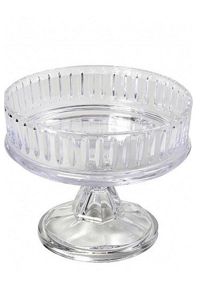 Jenisa 19x11.5 Cm Handmade Glass Pupa Footed Cookie Bowl Presentation Bowl