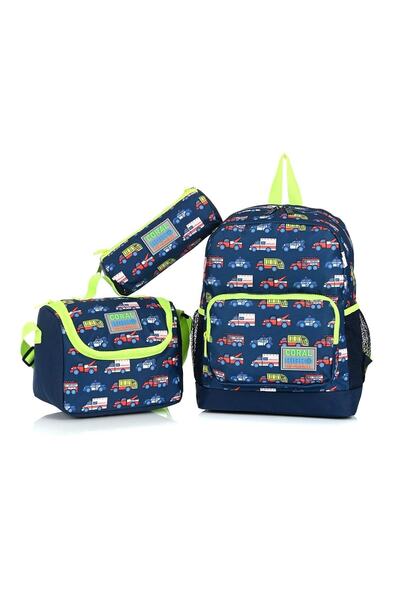 Coral High 23310 Set de genți pentru grădiniță, 3 piese, imprimate cu mașini ...