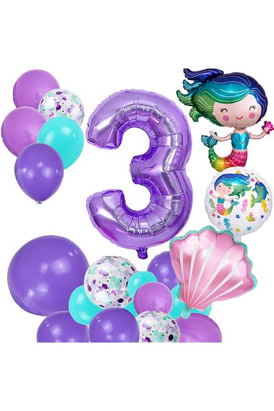 Patladı Gitti 3 Year Old Mermaid Themed Birthday Party Celebration Set Concept 2
