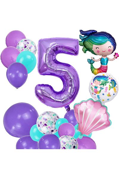 Patladı Gitti 5 Year Old Mermaid Themed Birthday Party Celebration Set Concept 2