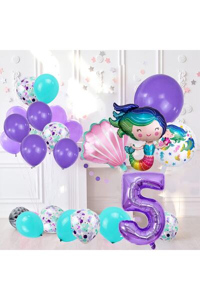 Patladı Gitti 5 Year Old Mermaid Themed Birthday Party Celebration Set Concept 2
