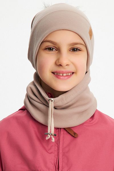 Babygiz Baby Girl Child Fur Pompom Hat Beanie Neck Collar Set Comfortable 100% Cotton Camisole