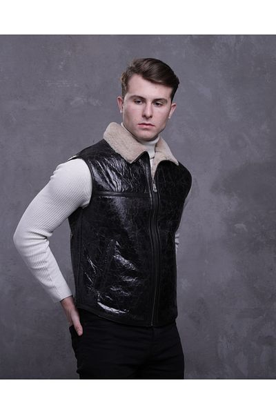 CE-YIL DERİ ÜRÜNLERİ Men's Genuine Fur Vest