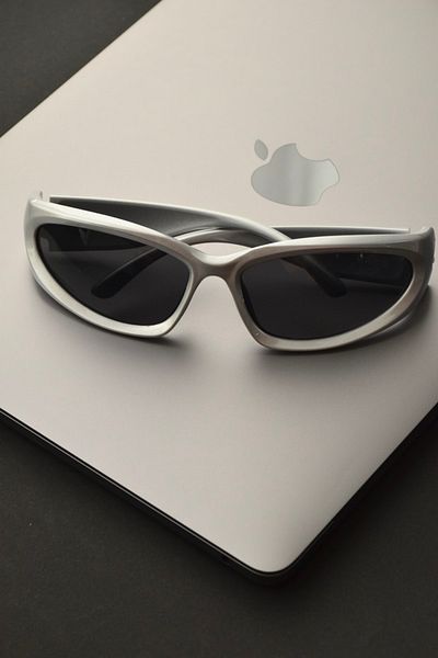 LOOKUP Lookup Rectangle-square Silver Framed Black Vintage-retro Women's Sunglasses