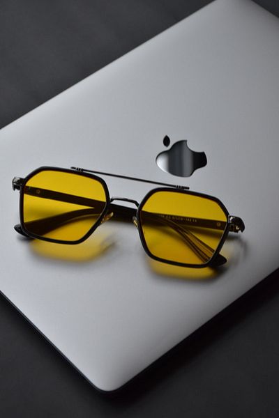 LOOKUP Lookup Minimal Orange Frame Khaki Glass Vintage Retro Bone Unisex Sunglasses