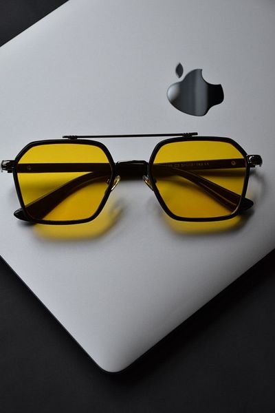 LOOKUP Lookup Minimal Orange Frame Khaki Glass Vintage Retro Bone Unisex Sunglasses