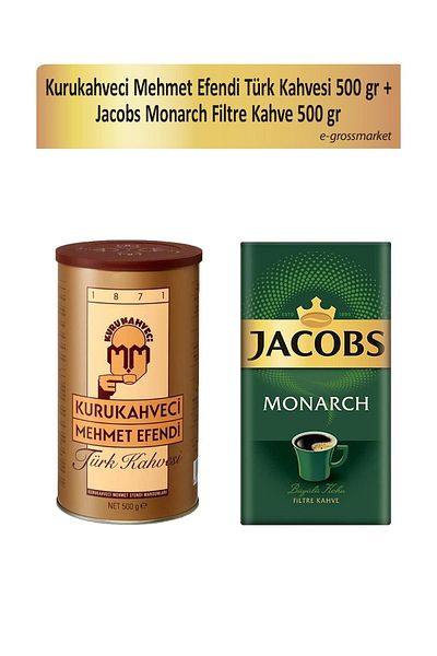 Mehmet Efendi Jacobs Monarch Filter Coffee 500 Gr + Turkish Coffee