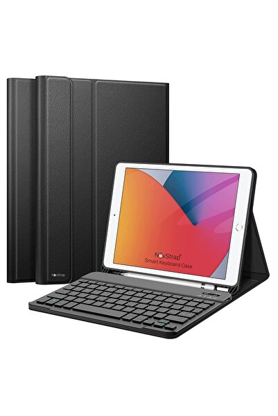 NovStrap Apple Ipad 9. Nesil 10.2 Inç Uyumlu Bluetooth Klavyeli Kılıf Standlı Kapaklı A2602-2604-a2603-a2605
