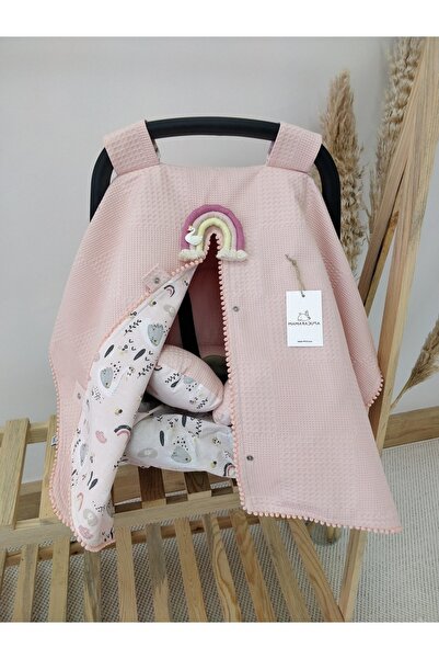 MAMARADUGA Çift Taraflı Puset Örtüsü+puset Minderi+puset Çarşafı 3'lü Set Pud...