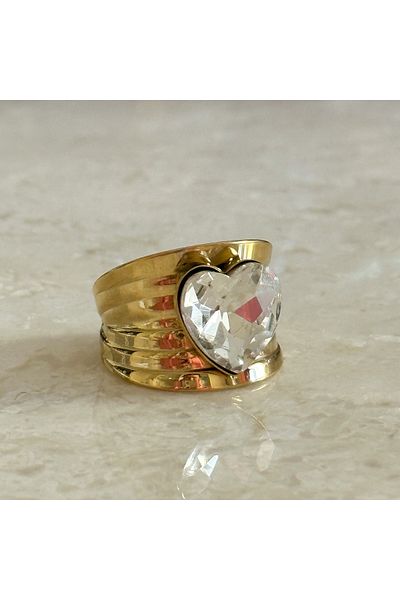 CHARMLUCKY Steel Heart Ring