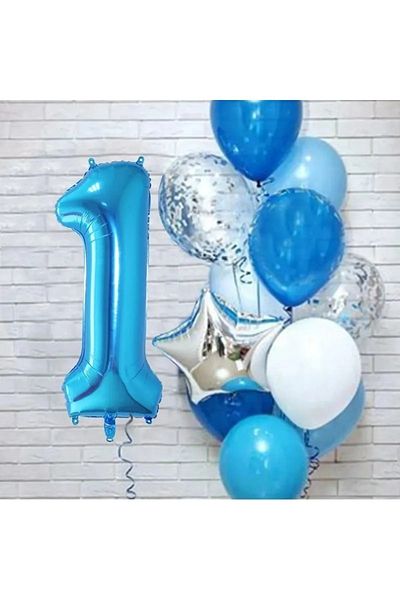 DÜVENCİ TİCARET Blue Age Balloon Set -1-2-3-4-5-6-7-8-9