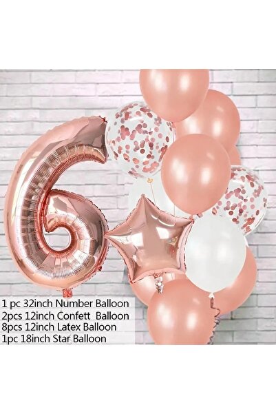 DÜVENCİ TİCARET Rose Gold Yaş Balon Set-1-2-3-4-5-6-7-8-9