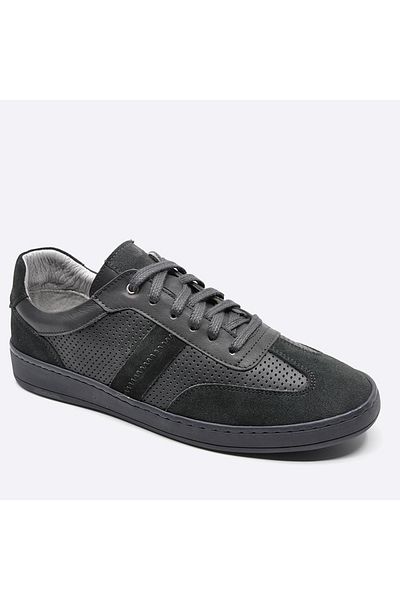 Fosco Genuine Leather Sneaker Men's Shoes Gray 9870