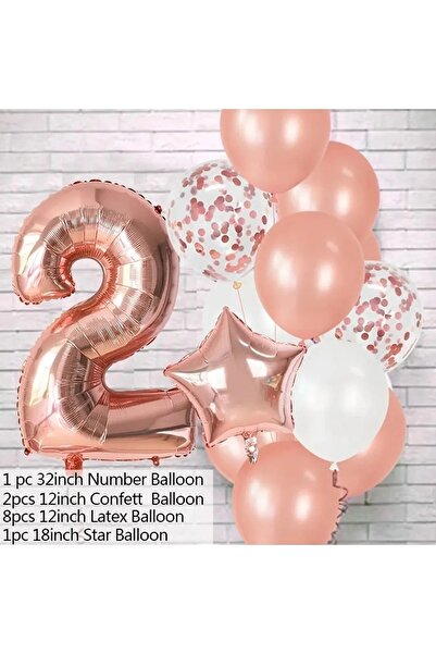 DÜVENCİ TİCARET Rose Gold Yaş Balon Set-1-2-3-4-5-6-7-8-9