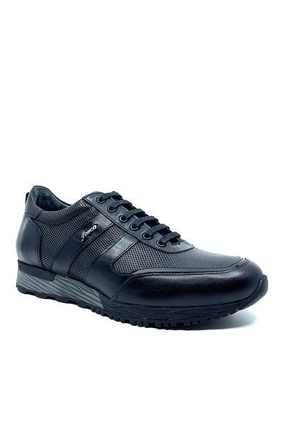 Fosco Genuine Leather Black Winter Sneaker Men's Shoes 2513 46