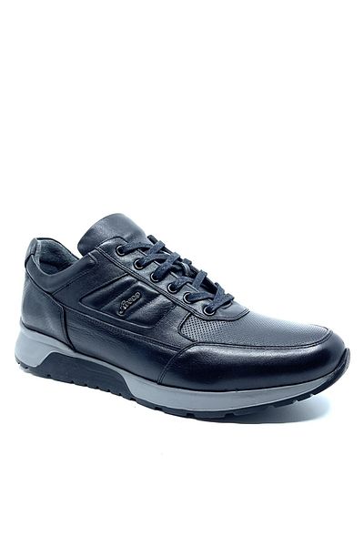 Fosco Black Genuine Leather Sneaker Shoes 2720 306