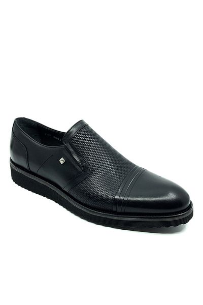 Fosco Men's Black Genuine Leather Casual Shoes 8502 46 763
