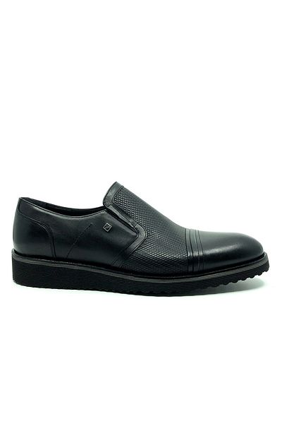 Fosco Men's Black Genuine Leather Casual Shoes 8502 46 763