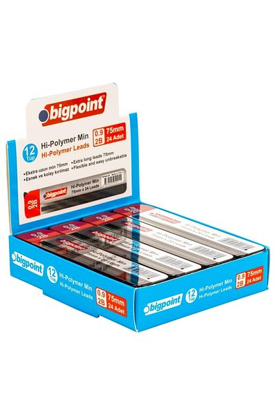 Bigpoint 0.9mm 2B 75mm Pen Tip - 24pcs Tubes and Box of 12