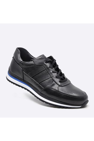 Fosco Genuine Leather Black Sneaker Men's Shoes 9832 100