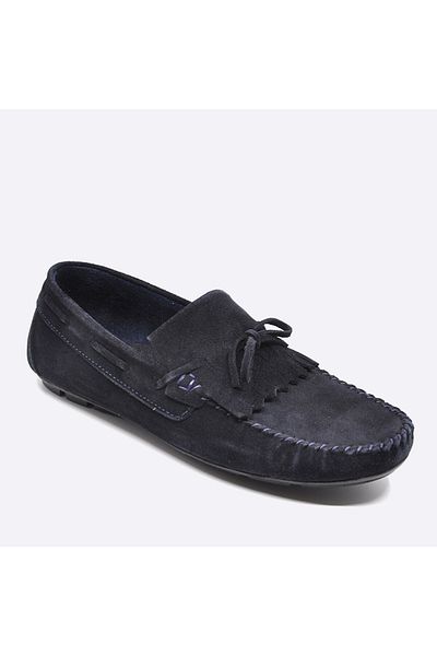 Fosco Suede Leather Navy Blue Loafer Casual Men's Shoes 9860 112