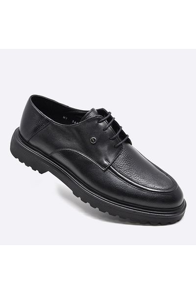 Fosco Genuine Leather Black Classic Men's Shoes 9789 100