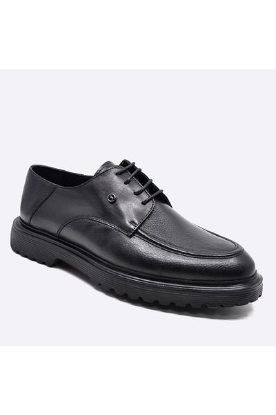 Fosco Genuine Leather Black Classic Men's Shoes 9789 100