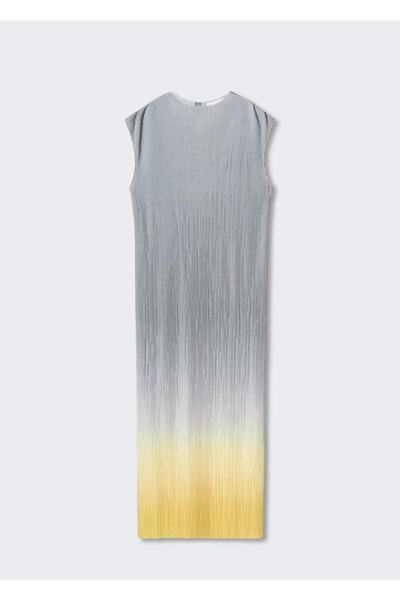 MANGO Woman Pilili Saten Elbise
