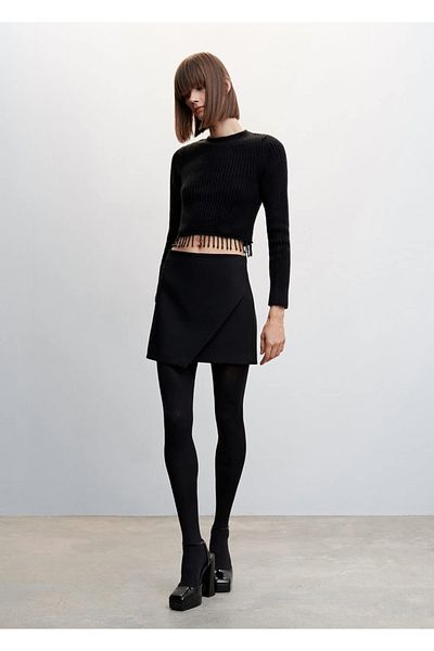 MANGO Woman Beaded Ribbed Sweater