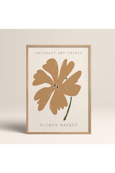 HOMEPACK Дървена рамка за абстрактни цветни шарки с цветя и модерно изкуство
