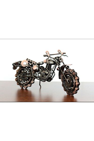 hediyeconcepti Vintage Wrought Iron Motorcycle Model Ornament Handmade Metal ...