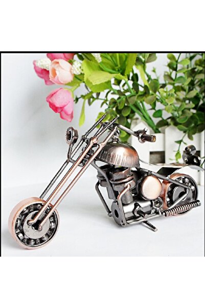hediyeconcepti El Yapımı Vintage Demir Motosiklet Modeli Motor Heykelcik Metal Motosiklet Ev Ofis Dekor Obje