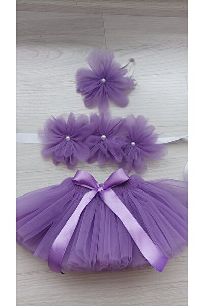 ELALEL TASARIM Lila Renk 3lü Yenidogan Set