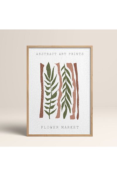 HOMEPACK Дървена рамка за абстрактни цветни шарки с цветя и модерно изкуство