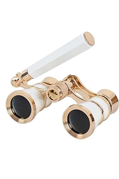 LEIDORY Nefis Işlemeli, Tiyatro / Opera Dürbünü 3x25 Prinç Metal Kaplamalı Retro