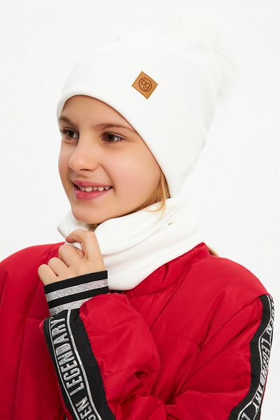 Babygiz Baby Girl Child Fur Pompom Hat Beanie Neck Collar Set Comfortable 100% Cotton Camisole
